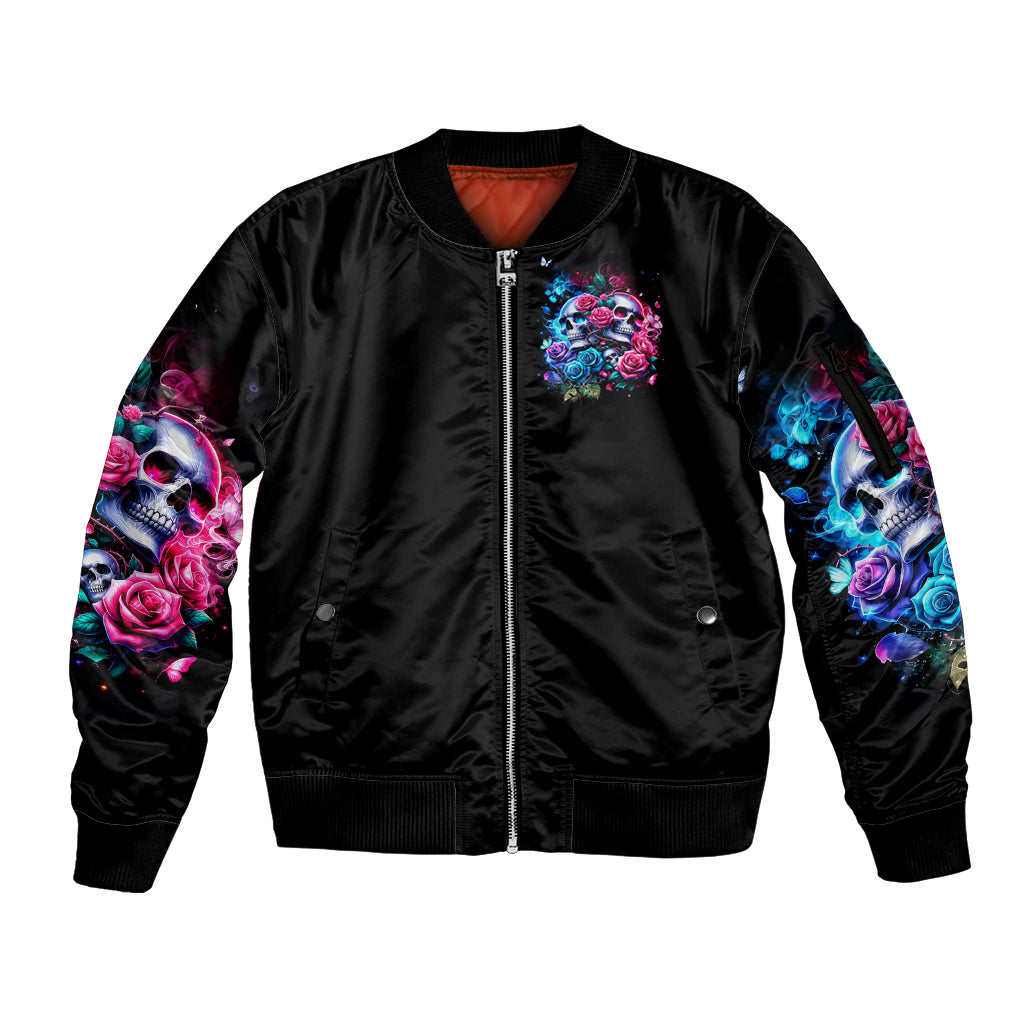 Couple Skull Sleeve Zip Bomber Jacket I Could Be Your Best Friend Or Your Worst Fucking Enemy - Wonder Print Shop