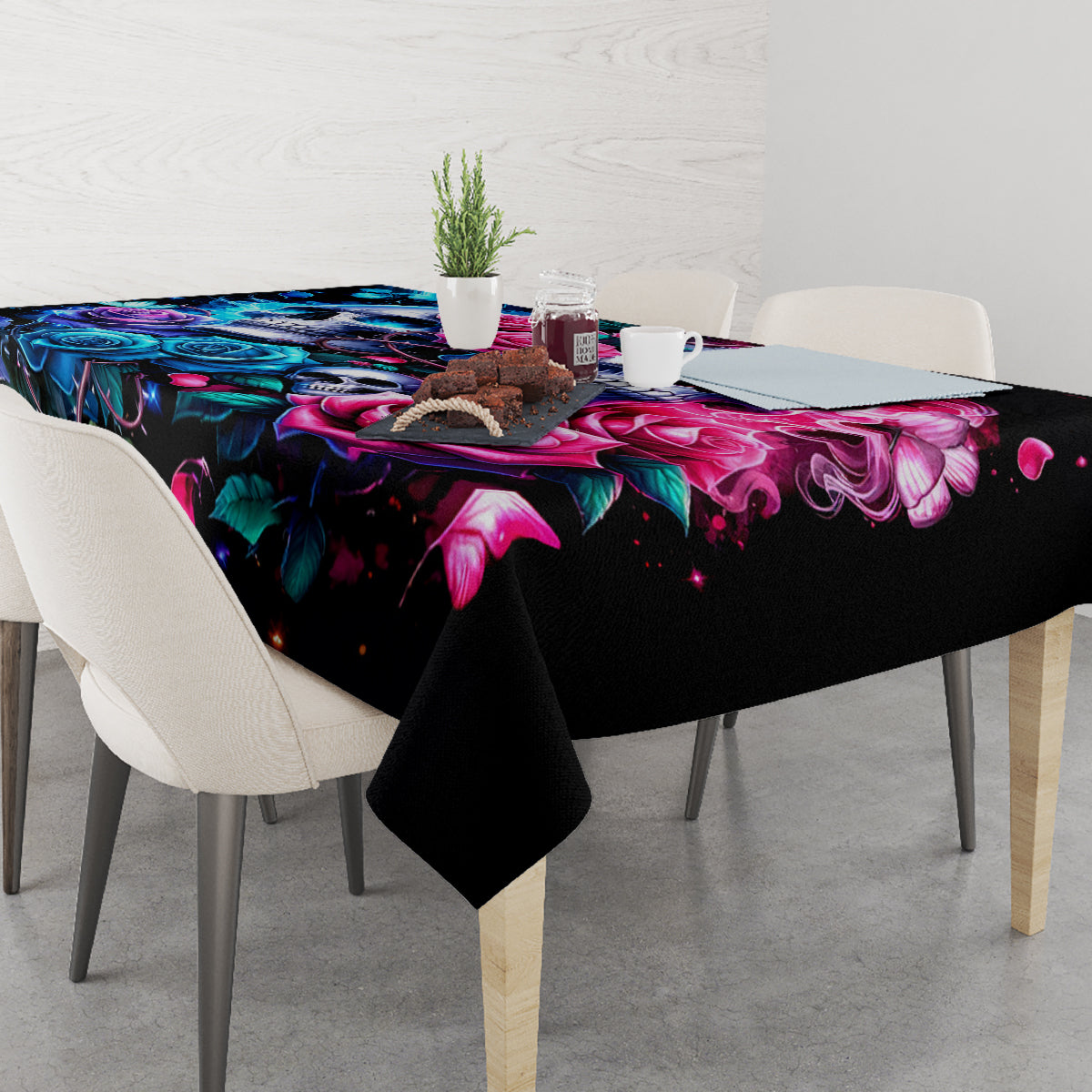 Couple Skull Tablecloth I Could Be Your Best Friend Or Your Worst Fucking Enemy - Wonder Print Shop