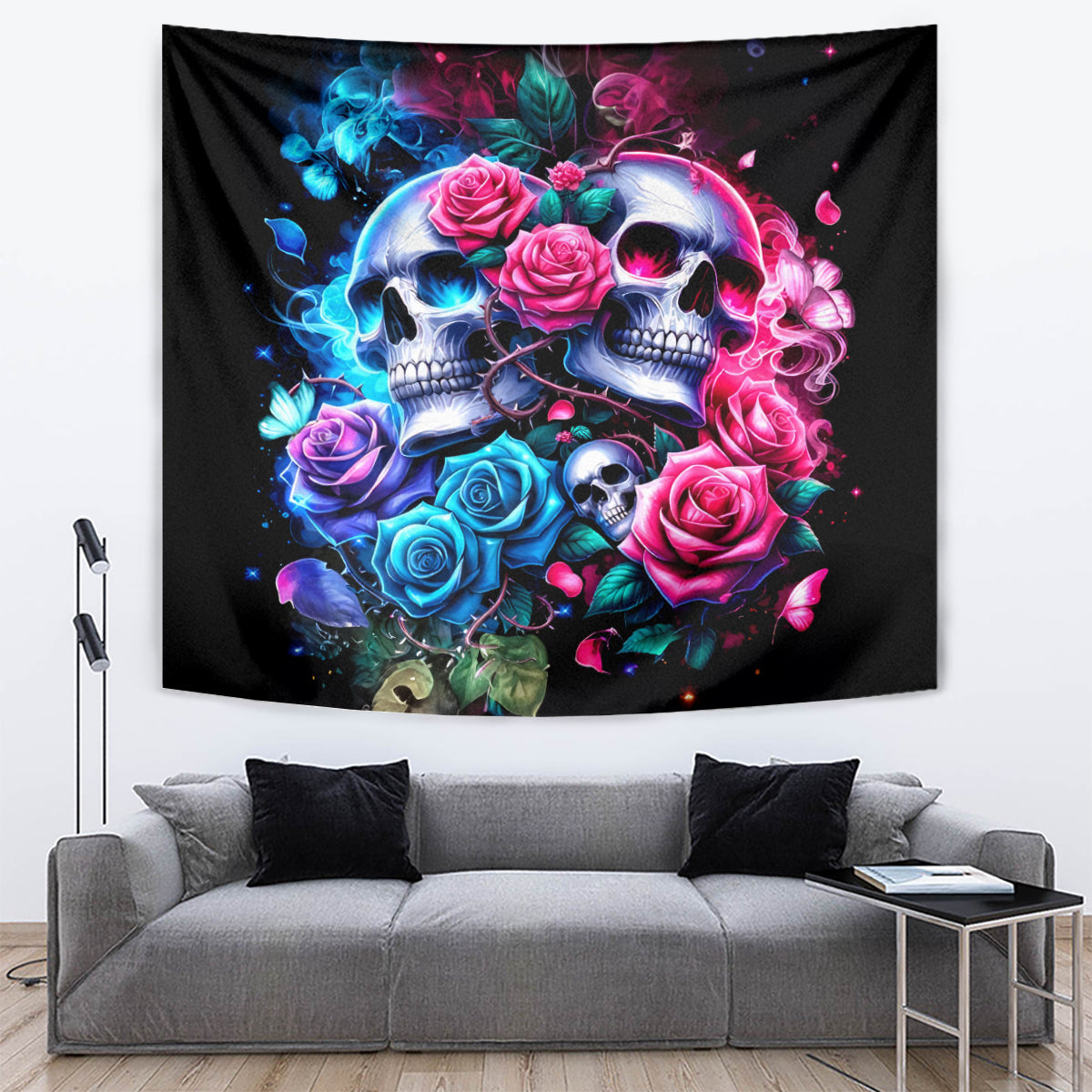 Couple Skull Tapestry I Could Be Your Best Friend Or Your Worst Fucking Enemy - Wonder Print Shop