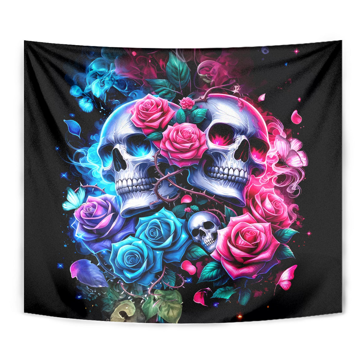Couple Skull Tapestry I Could Be Your Best Friend Or Your Worst Fucking Enemy - Wonder Print Shop