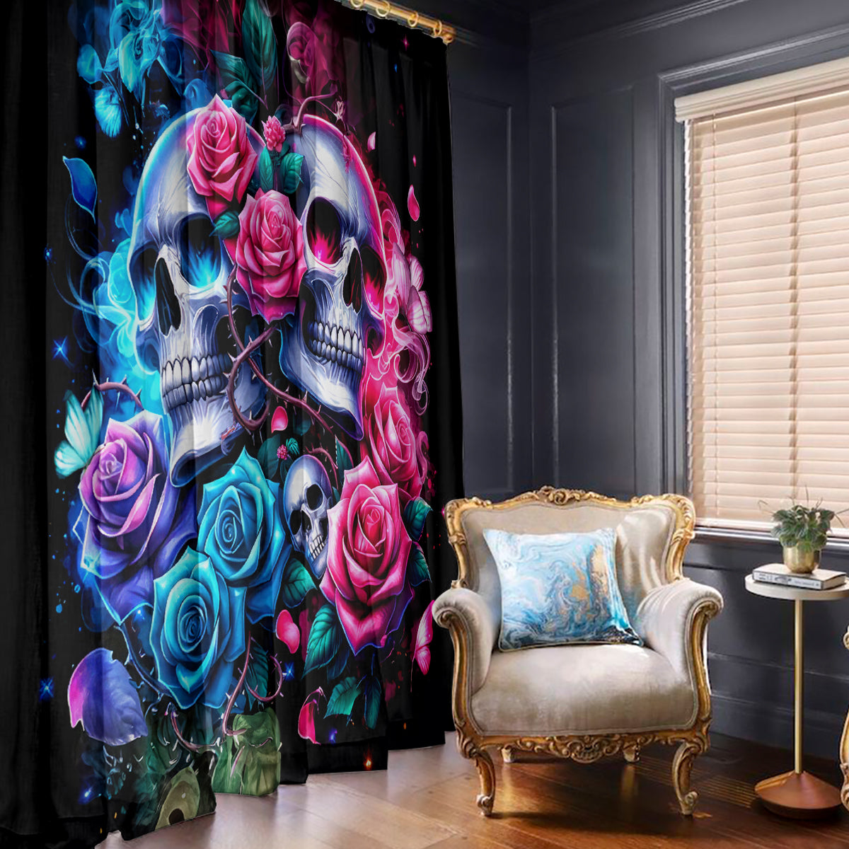 Couple Skull Window Curtain I Could Be Your Best Friend Or Your Worst Fucking Enemy - Wonder Print Shop