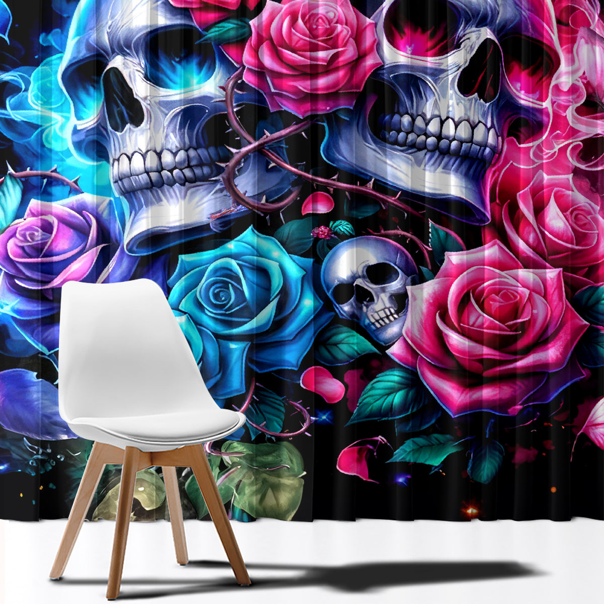 Couple Skull Window Curtain I Could Be Your Best Friend Or Your Worst Fucking Enemy - Wonder Print Shop