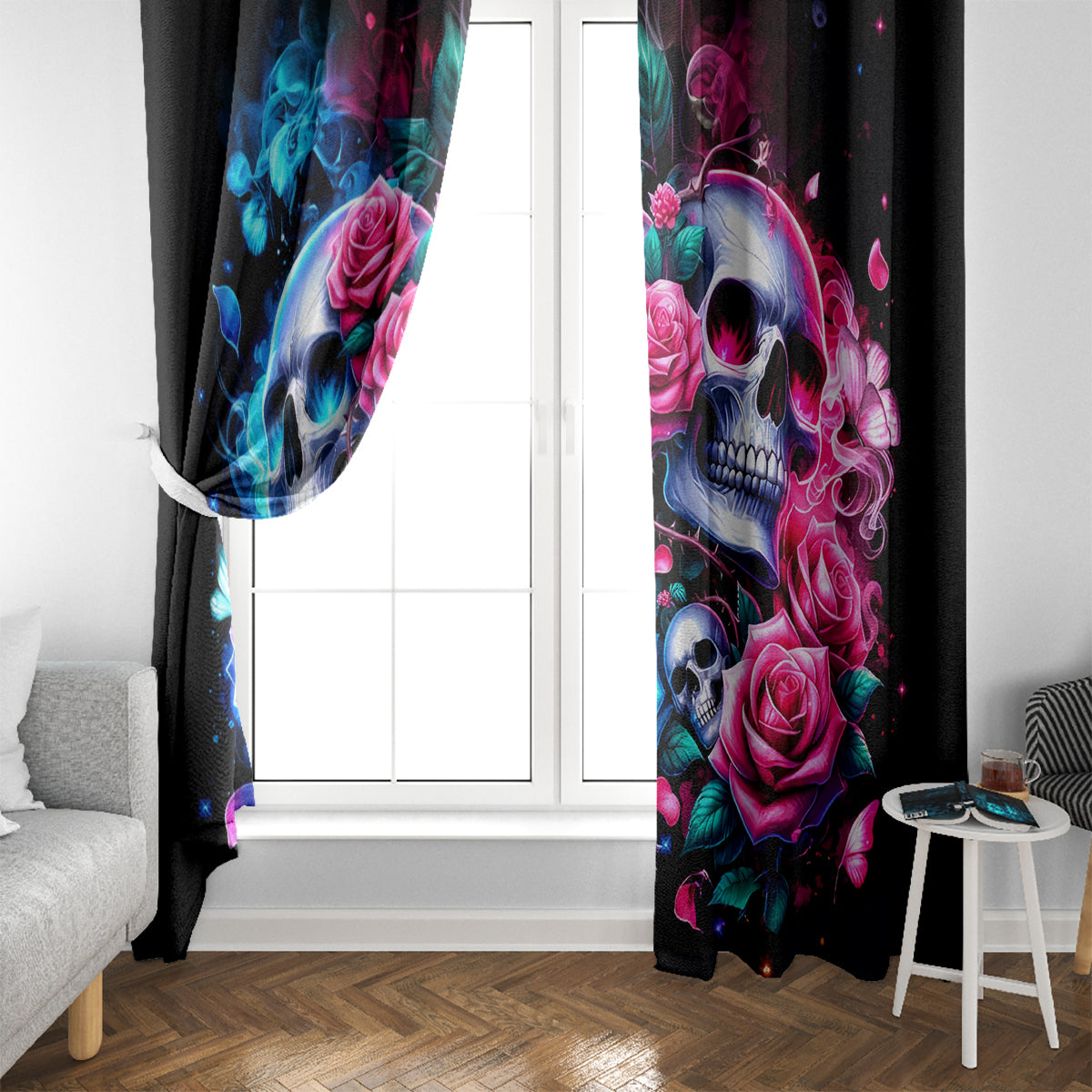 Couple Skull Window Curtain I Could Be Your Best Friend Or Your Worst Fucking Enemy - Wonder Print Shop