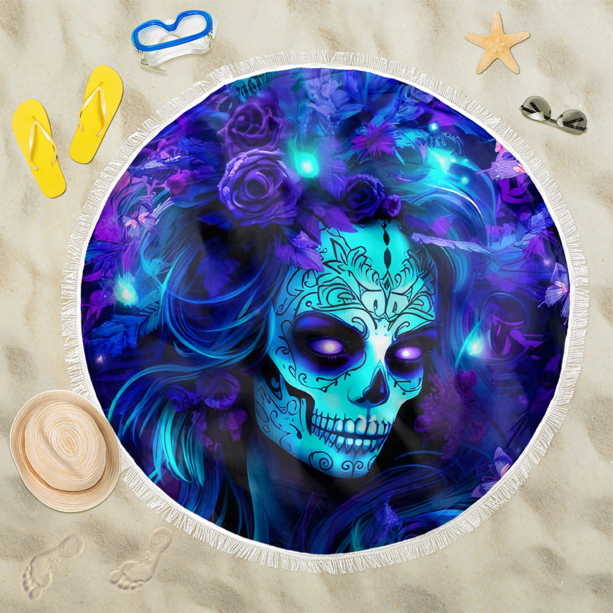 Skull Girl Beach Blanket Yes I'm A Bitch But Not Yours - Wonder Print Shop