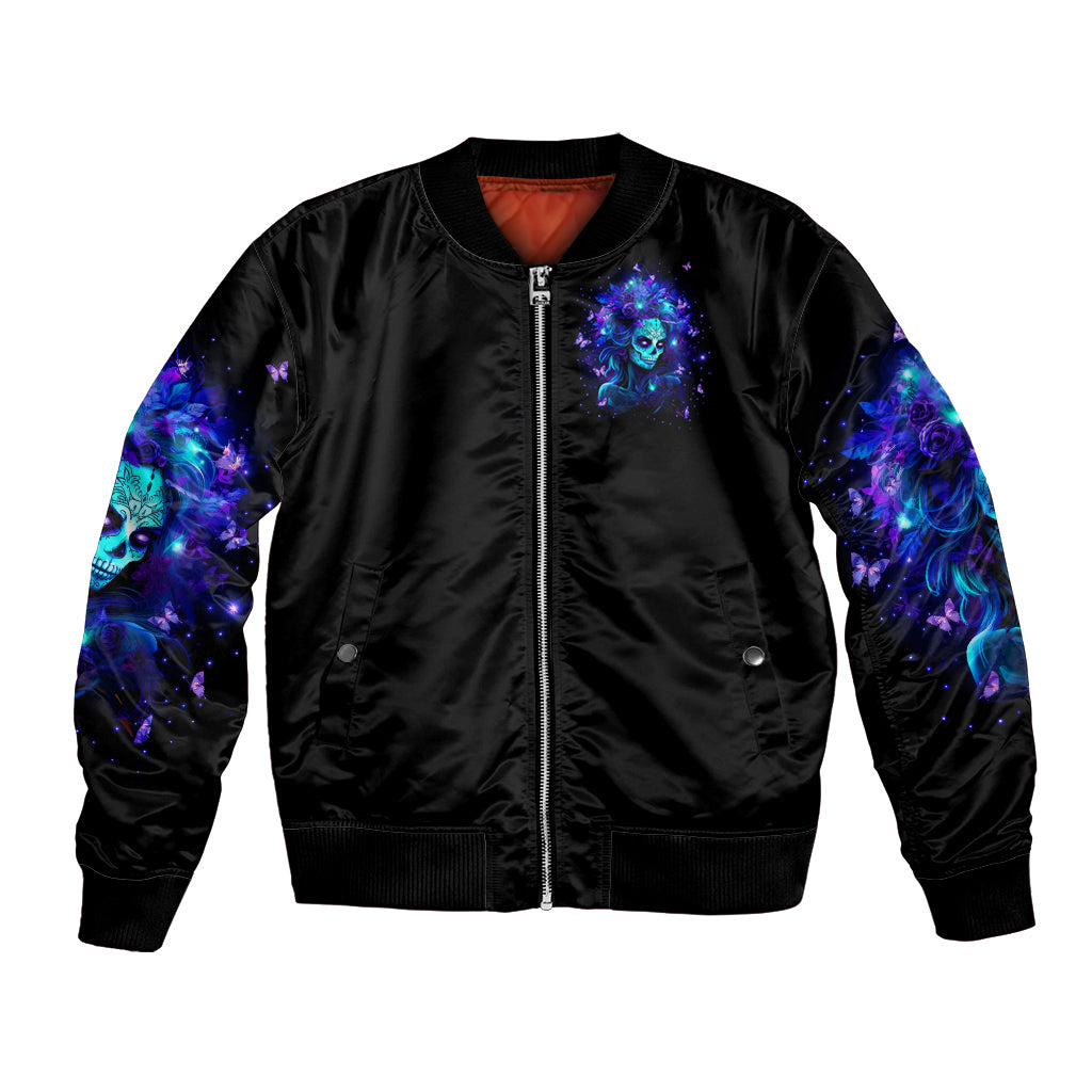 Skull Girl Bomber Jacket Yes I'm A Bitch But Not Yours - Wonder Print Shop