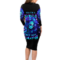 Skull Girl Family Matching Long Sleeve Bodycon Dress and Hawaiian Shirt Yes I'm A Bitch But Not Yours - Wonder Print Shop