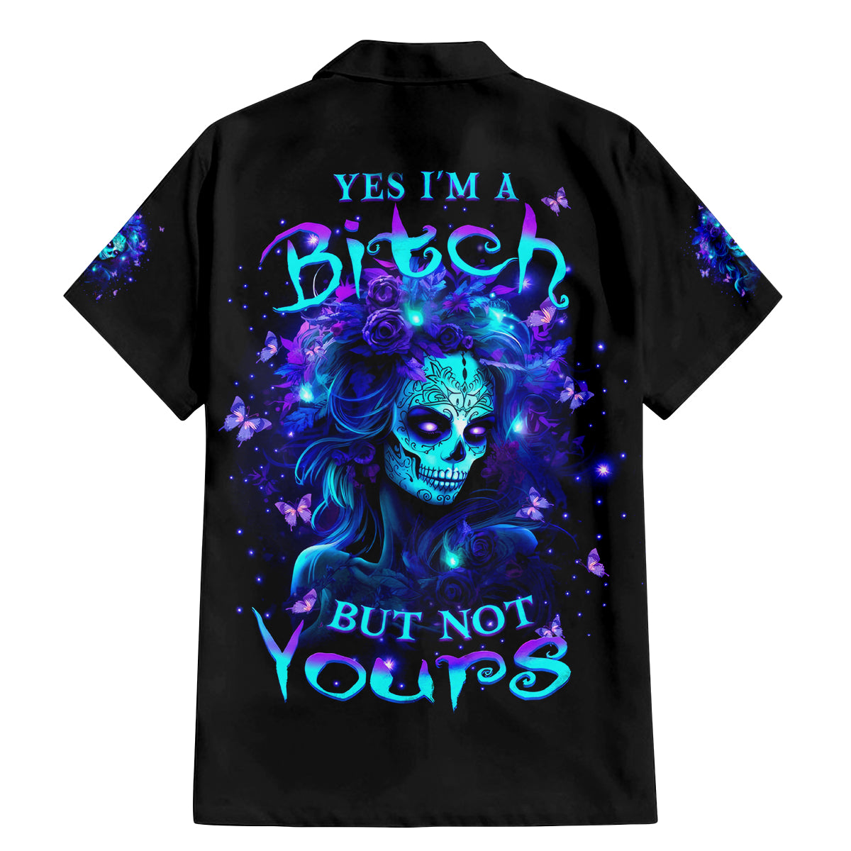 Skull Girl Family Matching Mermaid Dress and Hawaiian Shirt Yes I'm A Bitch But Not Yours - Wonder Print Shop