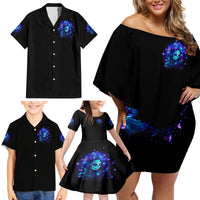Skull Girl Family Matching Off Shoulder Short Dress and Hawaiian Shirt Yes I'm A Bitch But Not Yours - Wonder Print Shop