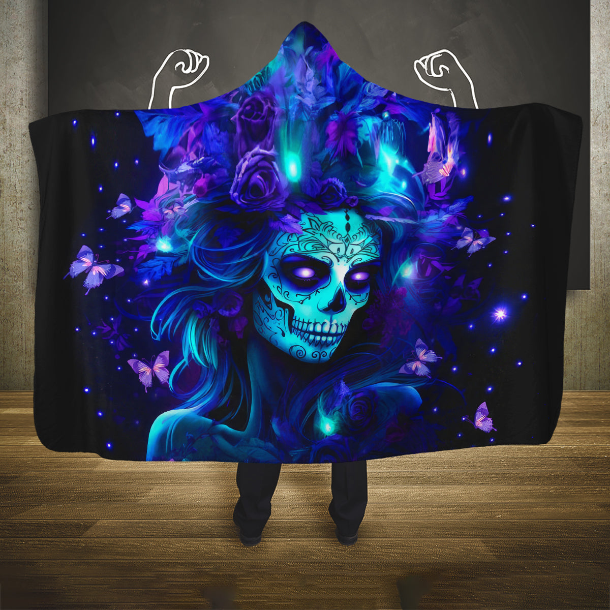 Skull Girl Hooded Blanket Yes I'm A Bitch But Not Yours