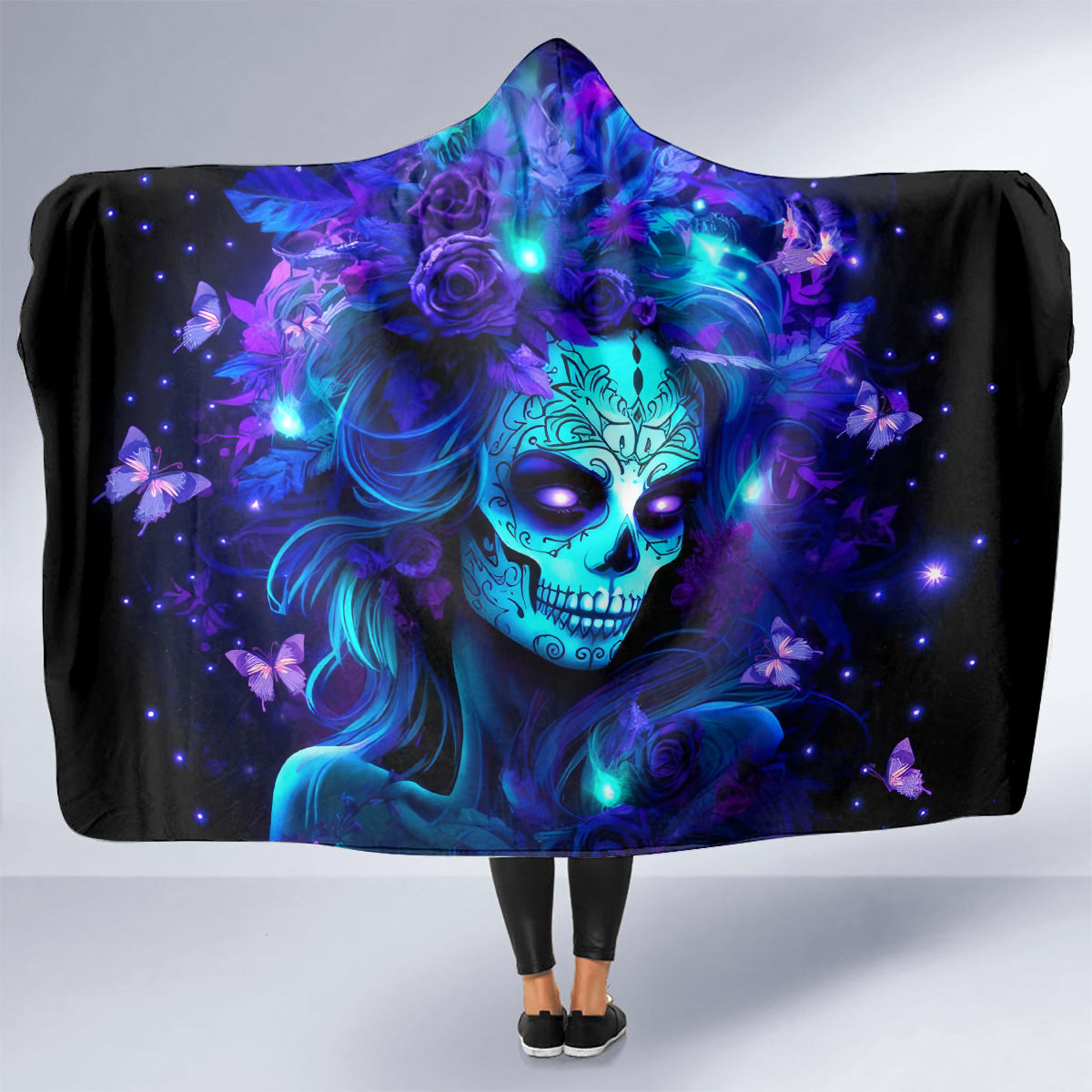 Skull Girl Hooded Blanket Yes I'm A Bitch But Not Yours