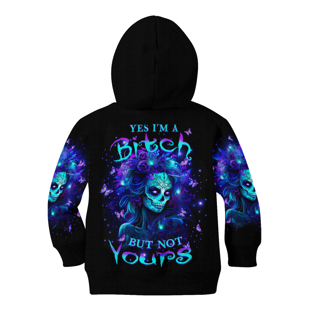 Skull Girl Kid Hoodie Yes I'm A Bitch But Not Yours - Wonder Print Shop