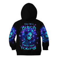 Skull Girl Kid Hoodie Yes I'm A Bitch But Not Yours - Wonder Print Shop