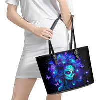 Skull Girl Leather Tote Bag Yes I'm A Bitch But Not Yours - Wonder Print Shop