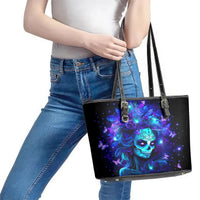 Skull Girl Leather Tote Bag Yes I'm A Bitch But Not Yours - Wonder Print Shop
