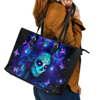 Skull Girl Leather Tote Bag Yes I'm A Bitch But Not Yours - Wonder Print Shop