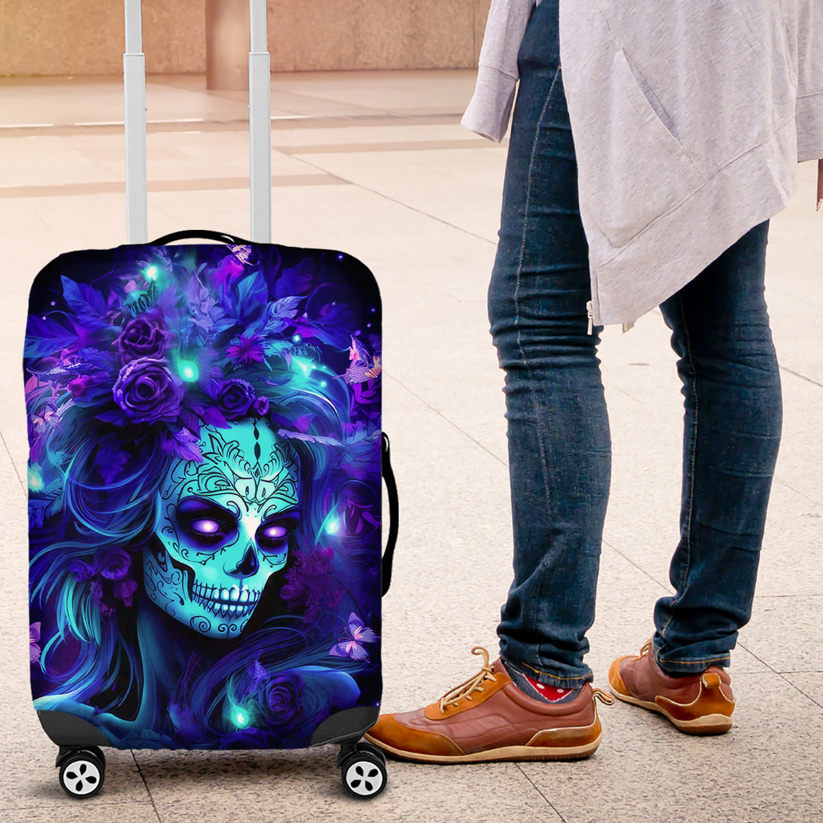Skull Girl Luggage Cover Yes I'm A Bitch But Not Yours - Wonder Print Shop