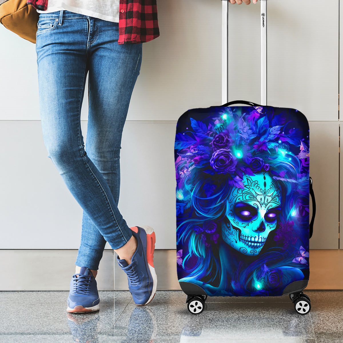 Skull Girl Luggage Cover Yes I'm A Bitch But Not Yours - Wonder Print Shop