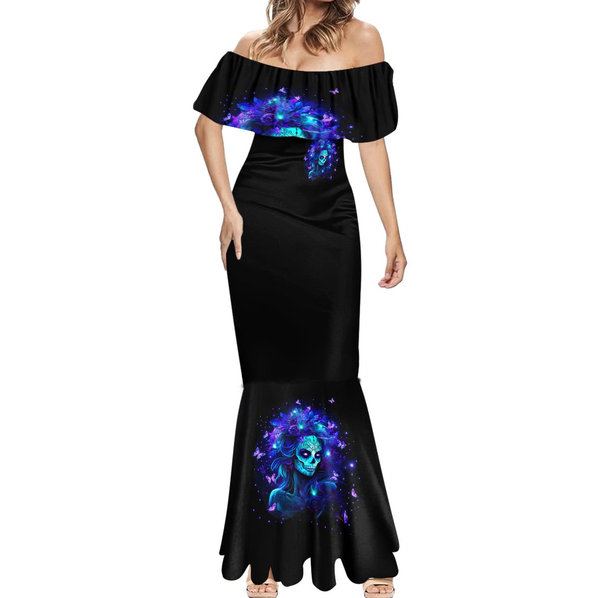 Skull Girl Mermaid Dress Yes I'm A Bitch But Not Yours - Wonder Print Shop