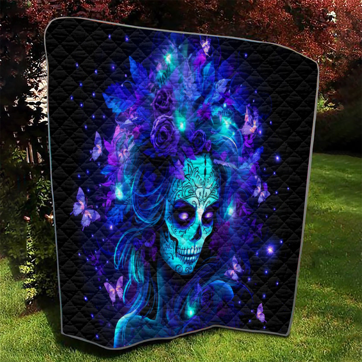 Skull Girl Quilt Yes I'm A Bitch But Not Yours - Wonder Print Shop