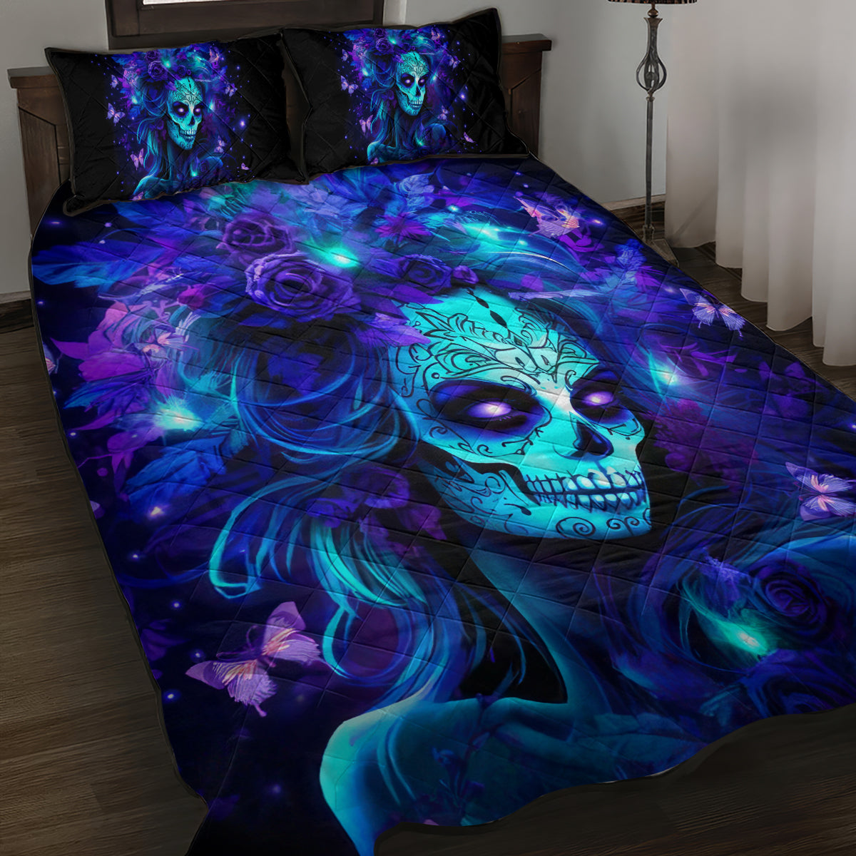 Skull Girl Quilt Bed Set Yes I'm A Bitch But Not Yours - Wonder Print Shop
