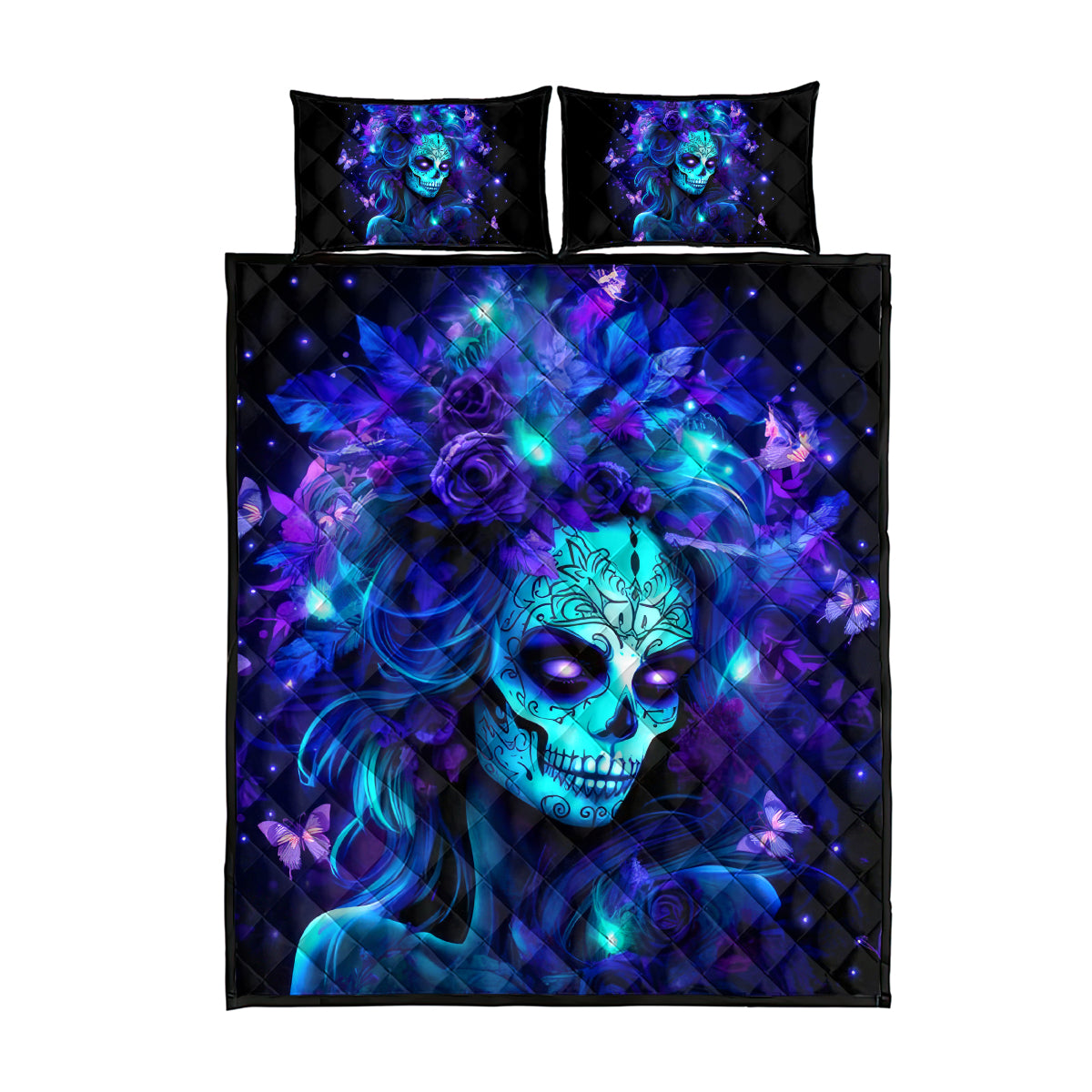 Skull Girl Quilt Bed Set Yes I'm A Bitch But Not Yours - Wonder Print Shop