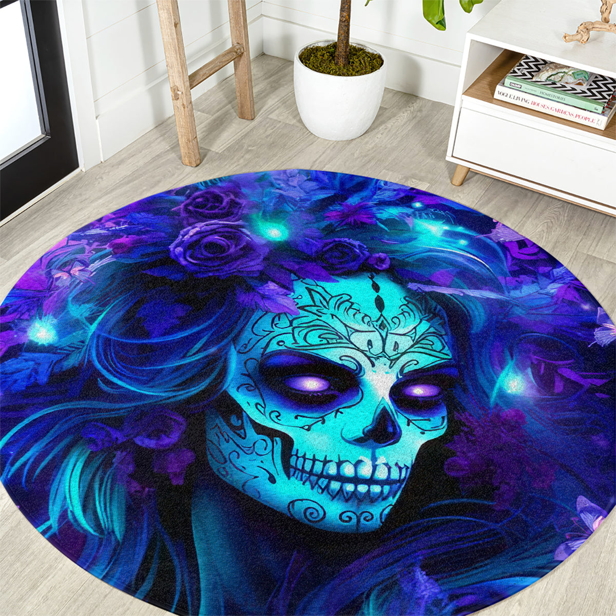 Skull Girl Round Carpet Yes I'm A Bitch But Not Yours