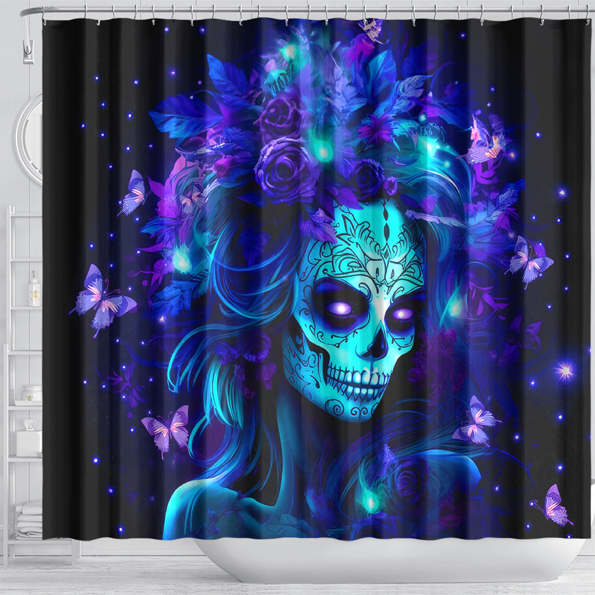 Skull Girl Shower Curtain Yes I'm A Bitch But Not Yours