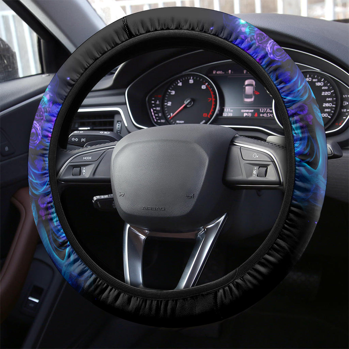 Skull Girl Steering Wheel Cover Yes I'm A Bitch But Not Yours - Wonder Print Shop