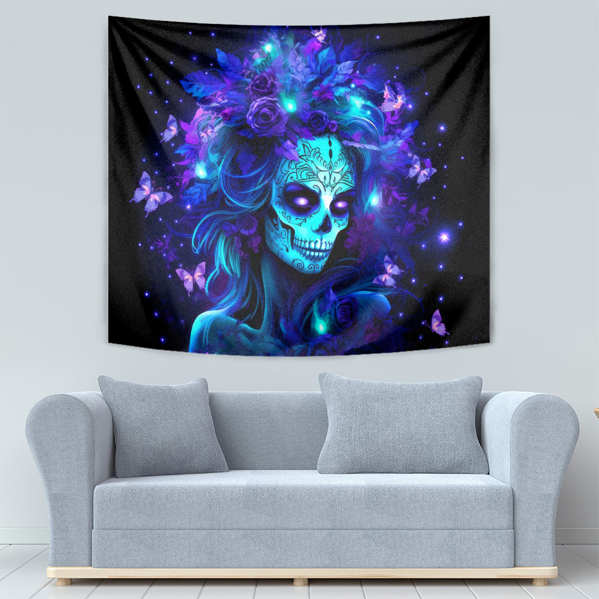 Skull Girl Tapestry Yes I'm A Bitch But Not Yours - Wonder Print Shop