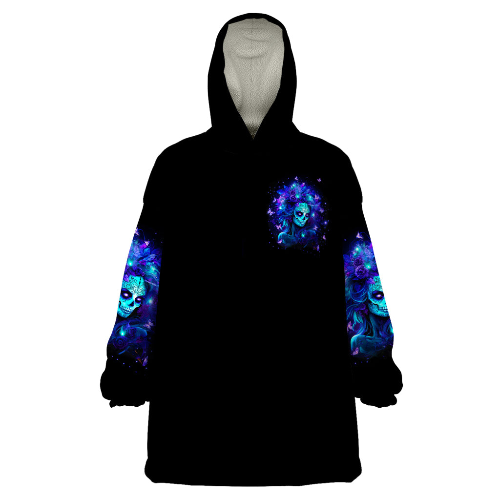 Skull Girl Wearable Blanket Hoodie Yes I'm A Bitch But Not Yours - Wonder Print Shop