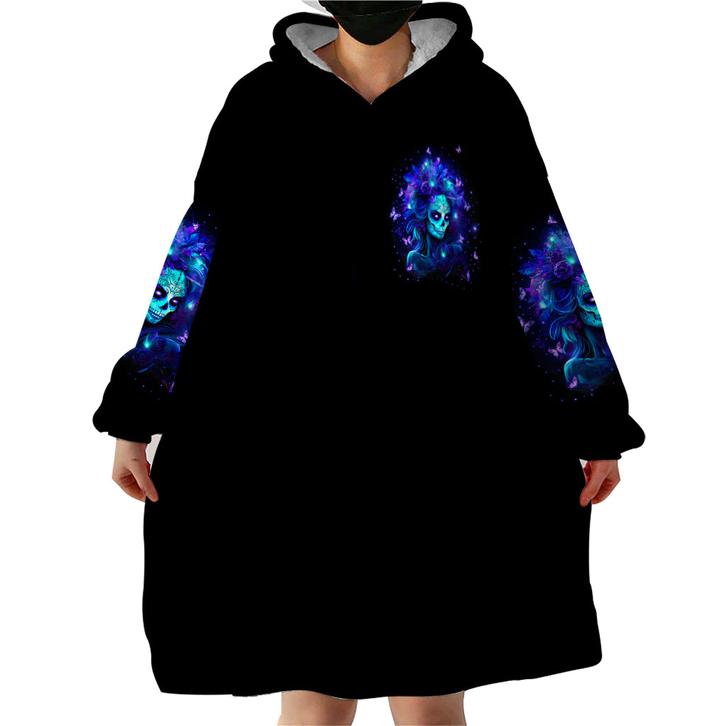 Skull Girl Wearable Blanket Hoodie Yes I'm A Bitch But Not Yours - Wonder Print Shop