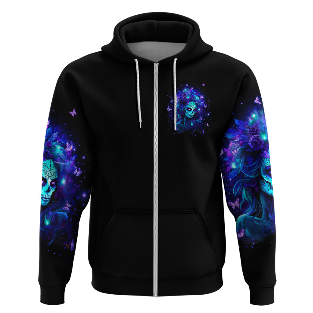 Skull Girl Zip Hoodie Yes I'm A Bitch But Not Yours - Wonder Print Shop