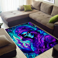 Flame Girl Skull Area Rug The Good Girl In Me Got Tired Of The Bullshit - Wonder Print Shop