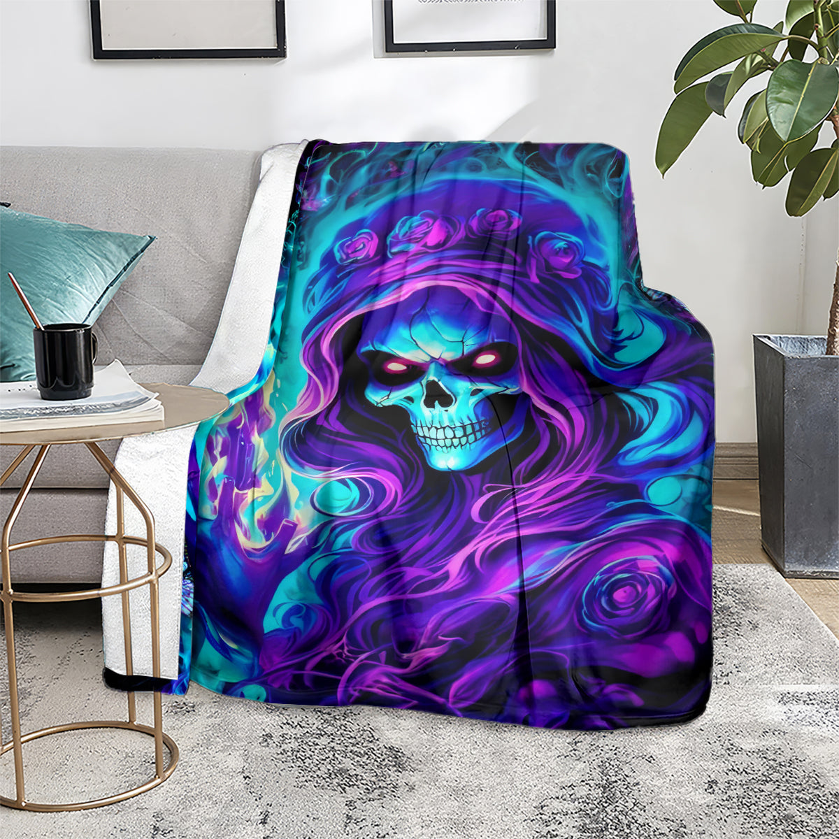 Flame Girl Skull Blanket The Good Girl In Me Got Tired Of The Bullshit