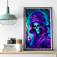 Flame Girl Skull Canvas Wall Art The Good Girl In Me Got Tired Of The Bullshit - Wonder Print Shop