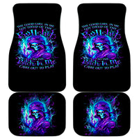 Flame Girl Skull Car Mats The Good Girl In Me Got Tired Of The Bullshit - Wonder Print Shop