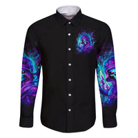 Flame Girl Skull Family Matching Long Sleeve Bodycon Dress and Hawaiian Shirt The Good Girl In Me Got Tired Of The Bullshit - Wonder Print Shop