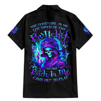 Flame Girl Skull Family Matching Mermaid Dress and Hawaiian Shirt The Good Girl In Me Got Tired Of The Bullshit - Wonder Print Shop