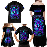 Flame Girl Skull Family Matching Off Shoulder Maxi Dress and Hawaiian Shirt The Good Girl In Me Got Tired Of The Bullshit - Wonder Print Shop