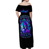 Flame Girl Skull Family Matching Off Shoulder Maxi Dress and Hawaiian Shirt The Good Girl In Me Got Tired Of The Bullshit - Wonder Print Shop
