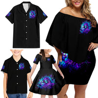 Flame Girl Skull Family Matching Off Shoulder Short Dress and Hawaiian Shirt The Good Girl In Me Got Tired Of The Bullshit - Wonder Print Shop