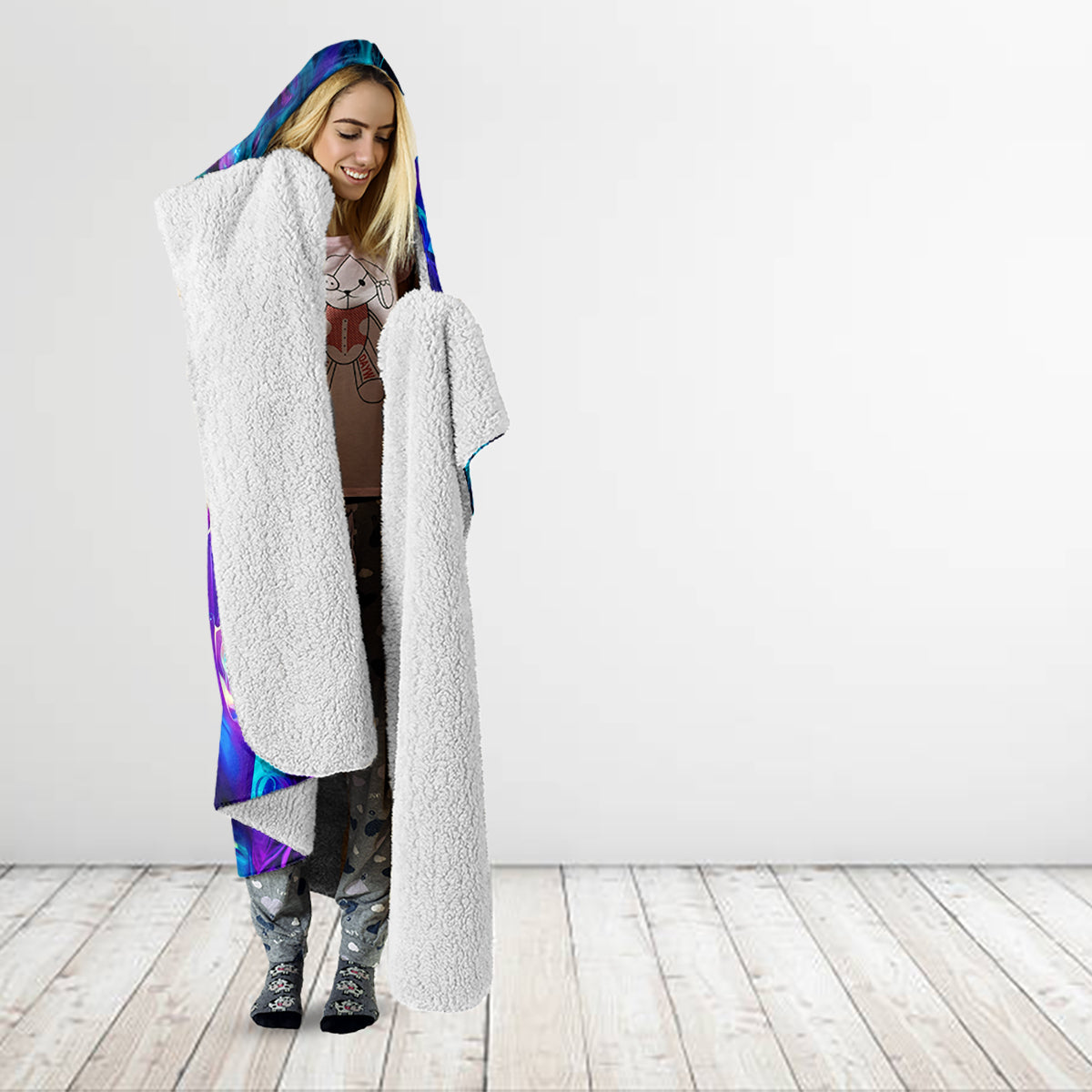 Flame Girl Skull Hooded Blanket The Good Girl In Me Got Tired Of The Bullshit