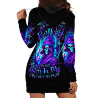 Flame Girl Skull Hoodie Dress The Good Girl In Me Got Tired Of The Bullshit - Wonder Print Shop