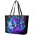 Flame Girl Skull Leather Tote Bag The Good Girl In Me Got Tired Of The Bullshit - Wonder Print Shop