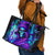 Flame Girl Skull Leather Tote Bag The Good Girl In Me Got Tired Of The Bullshit - Wonder Print Shop