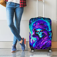 Flame Girl Skull Luggage Cover The Good Girl In Me Got Tired Of The Bullshit - Wonder Print Shop