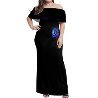 Flame Girl Skull Off Shoulder Maxi Dress The Good Girl In Me Got Tired Of The Bullshit - Wonder Print Shop