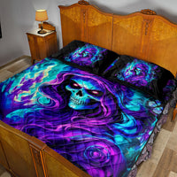 Flame Girl Skull Quilt Bed Set The Good Girl In Me Got Tired Of The Bullshit - Wonder Print Shop