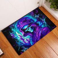 Flame Girl Skull Rubber Doormat The Good Girl In Me Got Tired Of The Bullshit - Wonder Print Shop