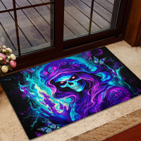 Flame Girl Skull Rubber Doormat The Good Girl In Me Got Tired Of The Bullshit - Wonder Print Shop